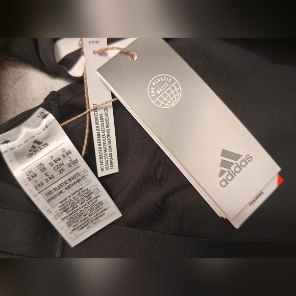 Adidas Black 3 White Stripe Active Bra Top Size 2X New W/Tags - Picture 8 of 10